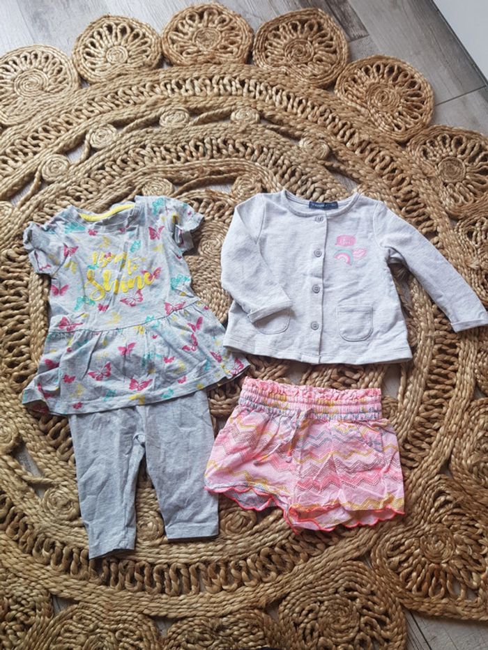 Ensemble gilet et short fille 12 mois