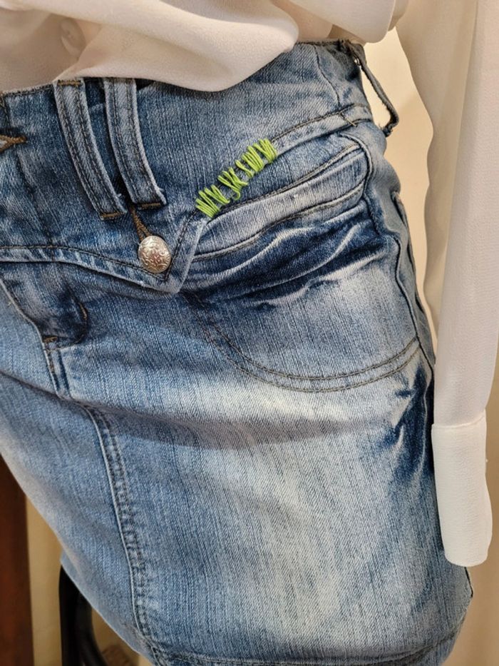 Mini jupe en jean, miss chic, taille 36 - photo numéro 2