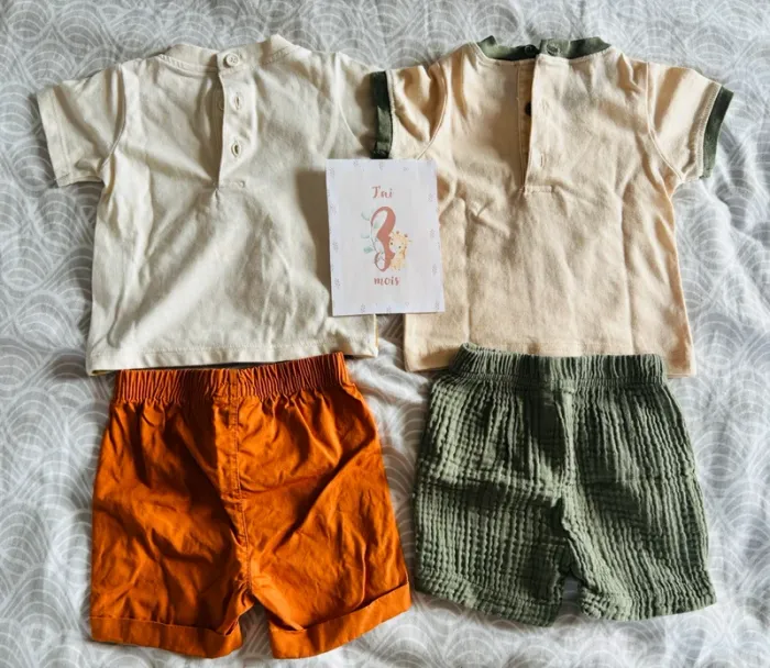 Lot de 2 ensembles t-shirts + shorts - photo numéro 2