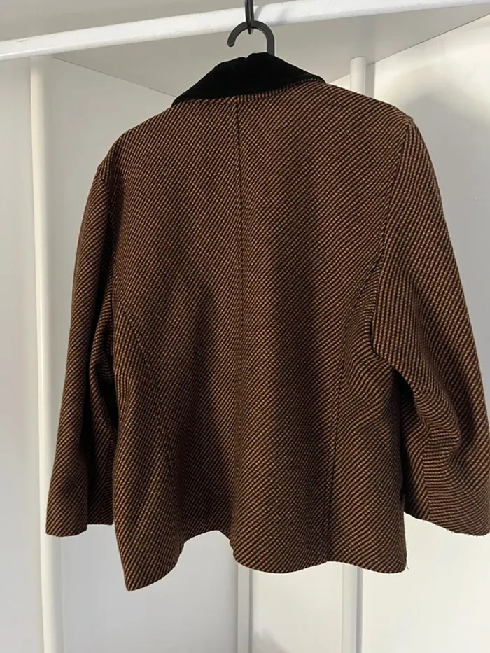 Veste blazer marron et velours noir - photo numéro 2
