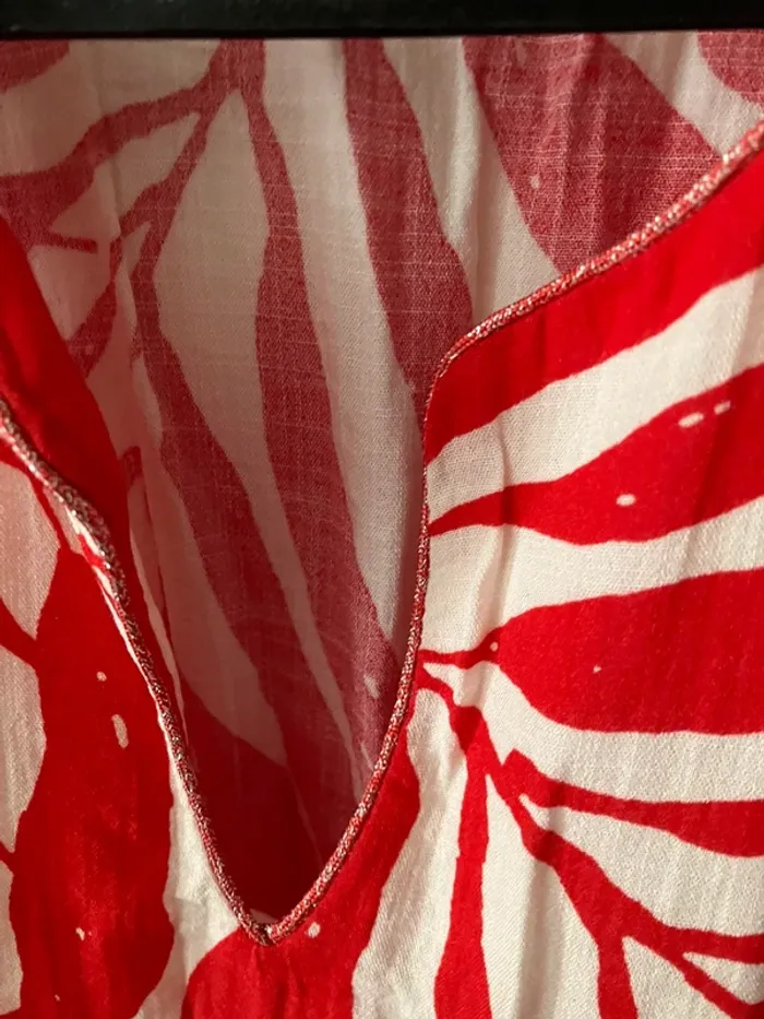 Robe mi longue rouge et blanche T 44 - photo numéro 3