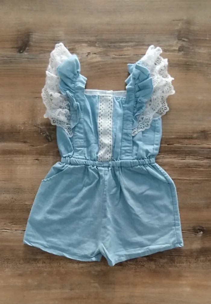 Combishort fille brodée