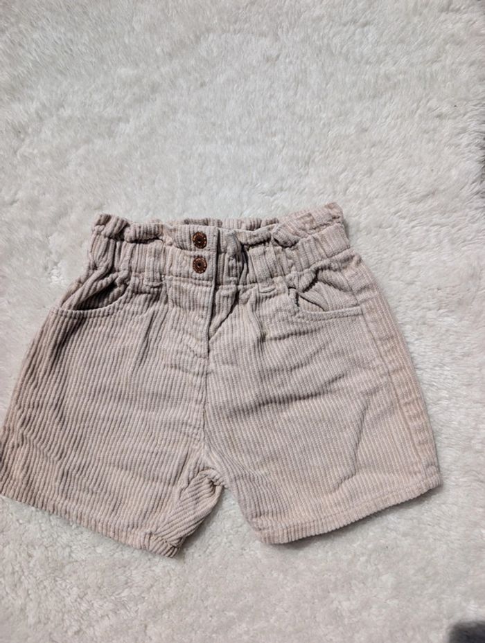 Short beige côtelé 6 mois