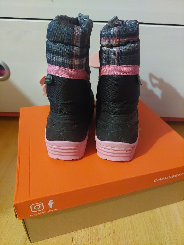 Après-ski/bottes de neige hiver fille noir/rose T26/27 TBE ❄️ - photo numéro 4