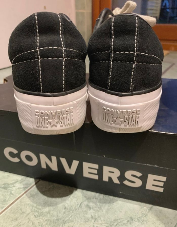 Converse compensées en daim noir 37 - photo numéro 3