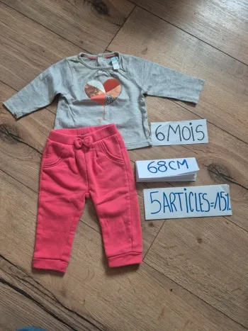 👶 Ensemble fille 6 mois Obaïbi & In Extenso