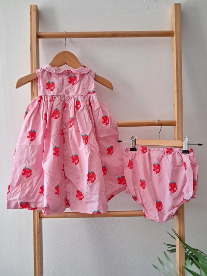 Ensemble Jacadi Framboises robe + bloomer 36mois tres bon état - photo numéro 5