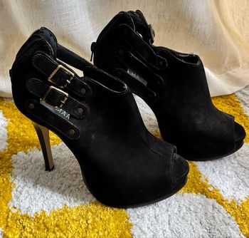 Chaussures à talon avec plate-forme daim