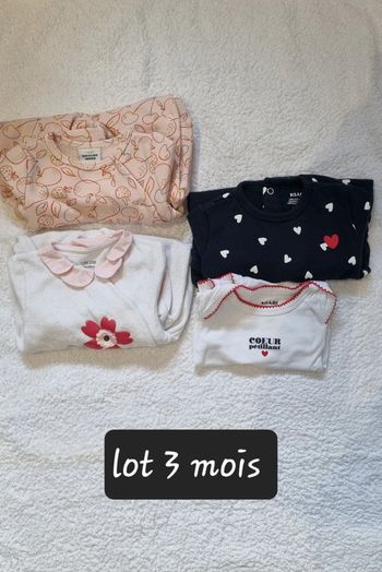 Lot 3 Pyjamas fille 3mois
