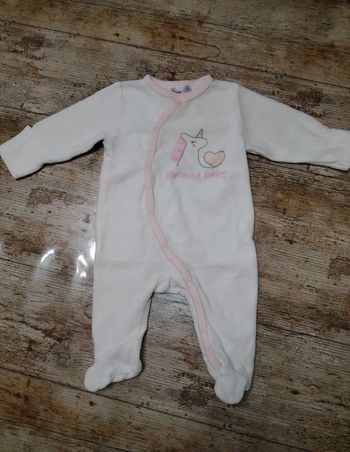 Joli pyjamas / grenouillère en velours fille 3 mois 60 cm