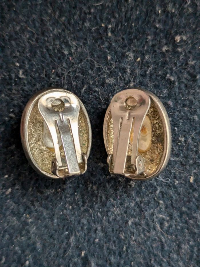 Boucles ovales nacrées a clips - photo numéro 3