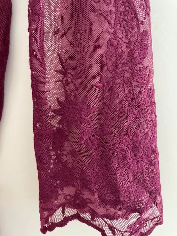 Robe courte NafNaf dentelle violet - photo numéro 3