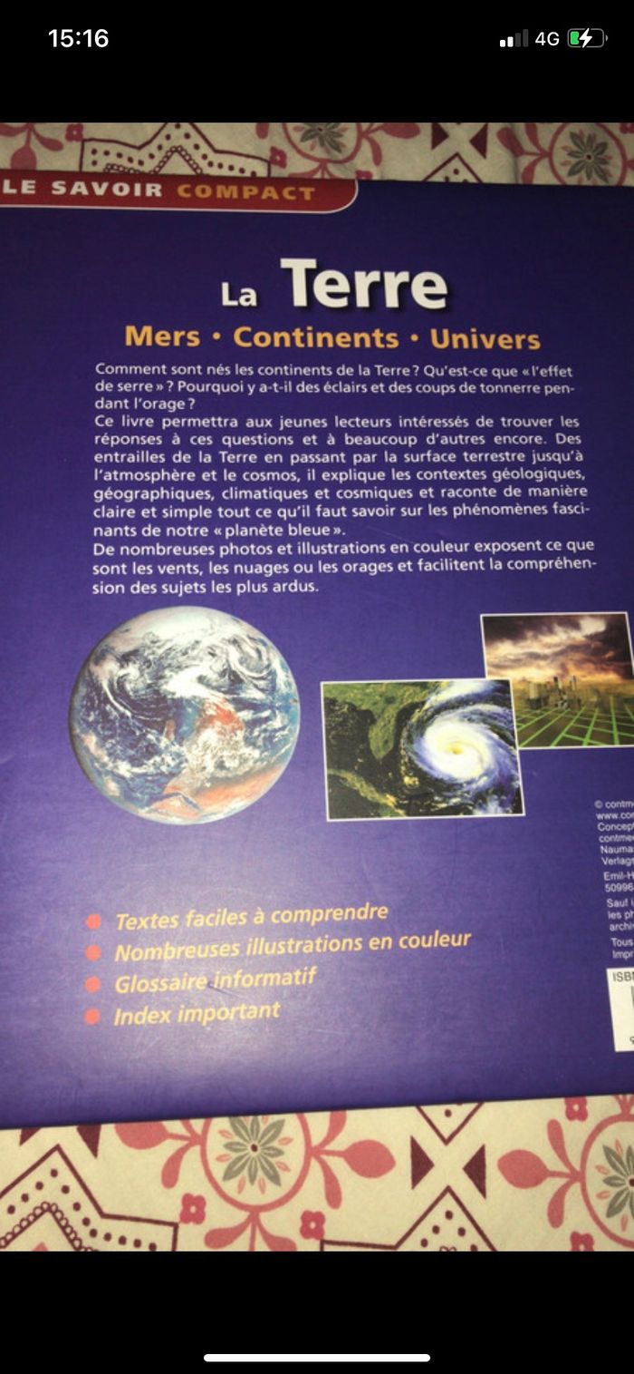 Livre La terre mers continents univers - photo numéro 2