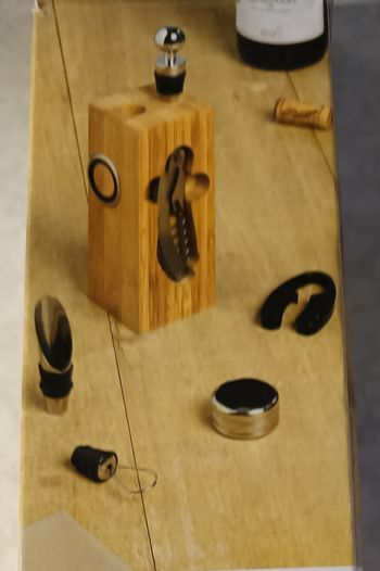 Kit sommelier complet set de 6 Pièces bambou et acier inoxydable