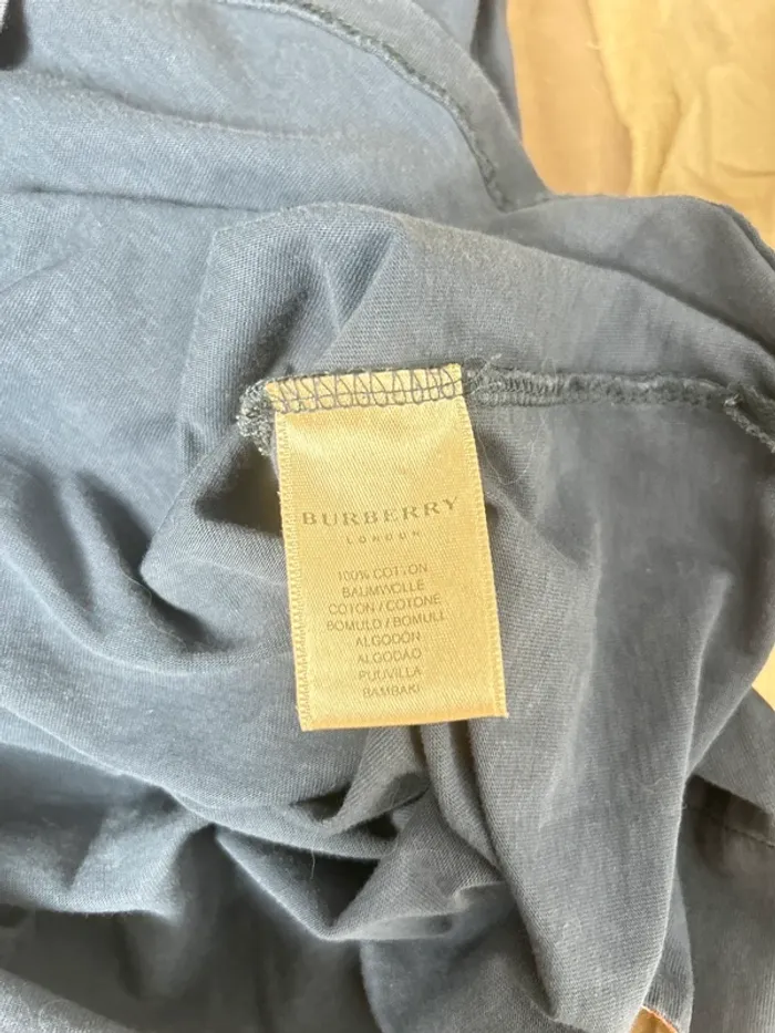 robe polo Burberry Brit vintage col tartan en coton bleu marine  été/mi-saison - photo numéro 6