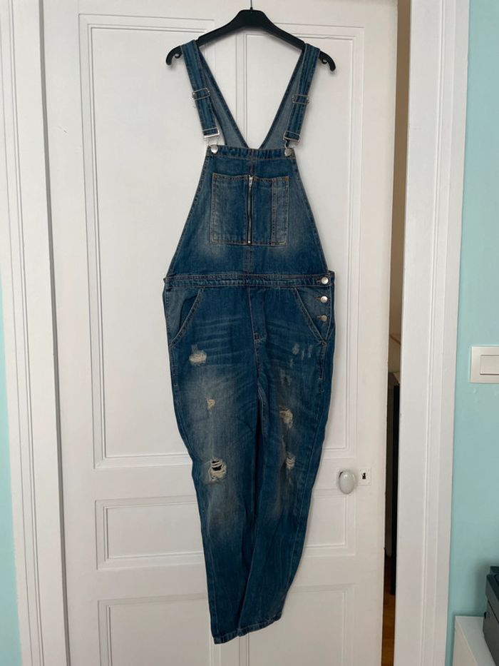 Salopette en jean Zara T38 – Effet destroy tendance – Très bon état