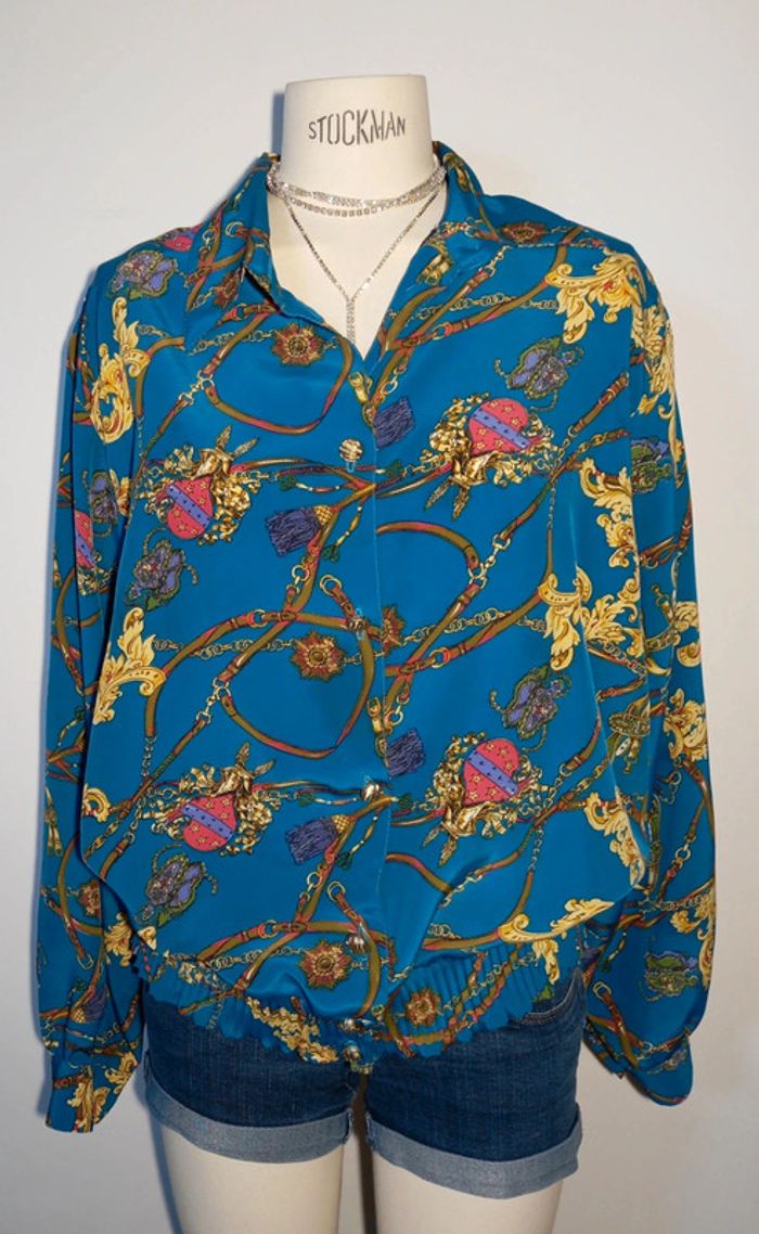 Blouse colerée vintage L