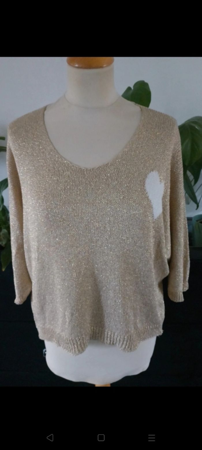 Pull manches 3/4 avec coeur