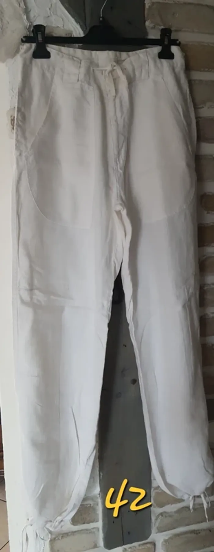 Pantalon lin blanc