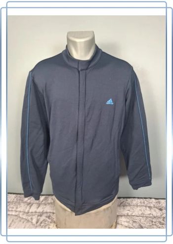 Veste légère Adidas vintage/ homme - taille L / bleu foncé - floqué (331)