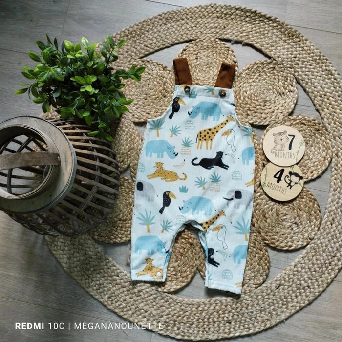 🦁 Combinaison jungle/savane – Taille 74 cm 9-12 mois 🌾🌴