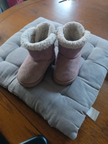 Bottines daim rose 22