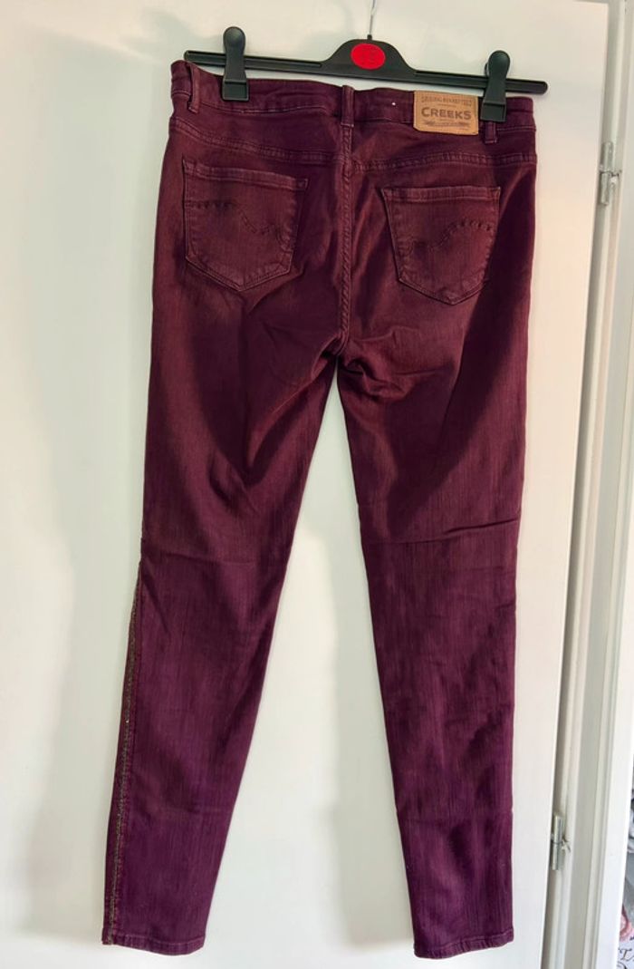 Jeans skinny taille mi-haute prune Creeks 40 - photo numéro 4