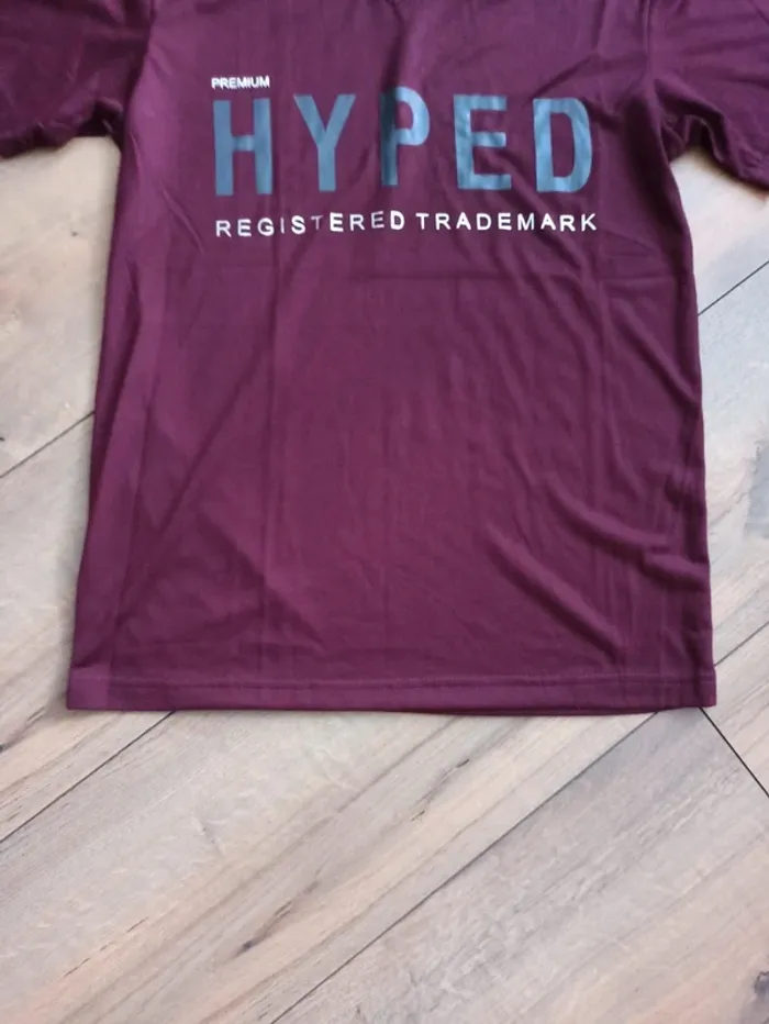 T-shirt bordeaux homme manches courtes flocage L - photo numéro 2