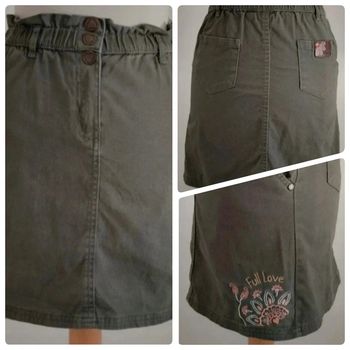 Jupe en jean kaki Lili Marelle taille 12 ans