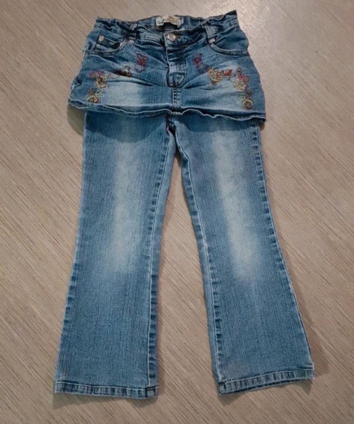 Jeans patte d'éléphant avec jupe 6 ans