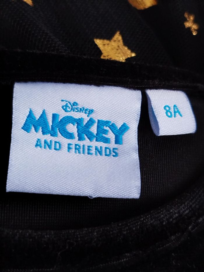 Sublime robe de fêtes manches longues noire et dorée Disney Mickey and Friends taille 8 ans - photo numéro 3