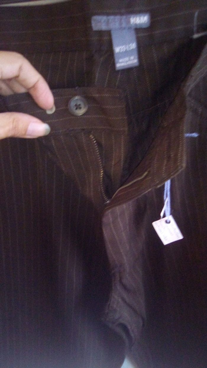 Pantalon marron rayé "H&M" - photo numéro 4