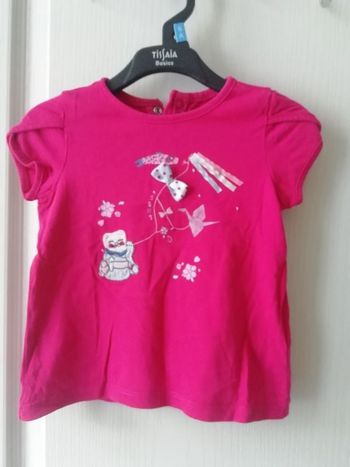 t-shirt rose 18 mois