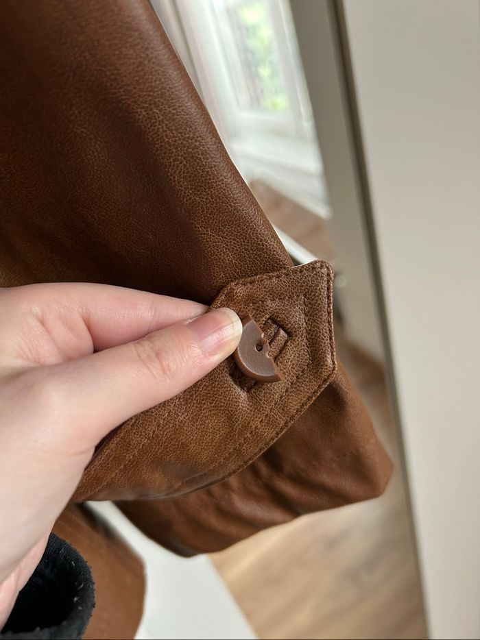 Veste en similicuir marron unie Homme C&A Tailles XL-XXL - photo numéro 6