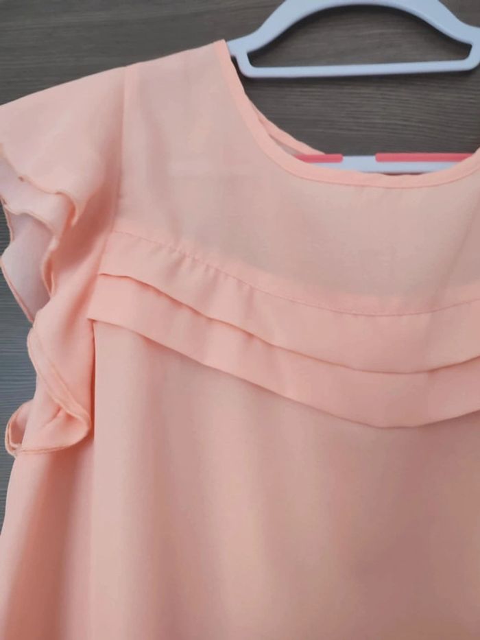 Blouse fluide manches courtes abricot taille L - photo numéro 3