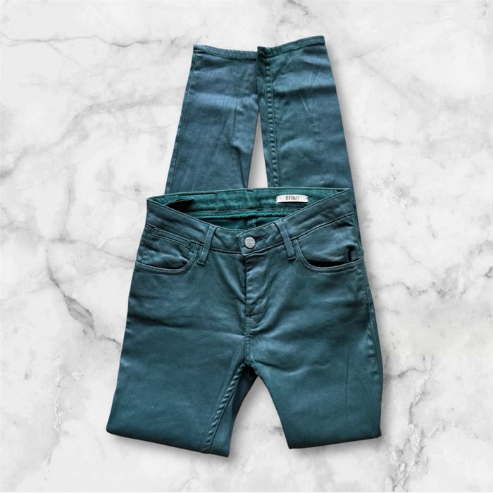 Pantalon luisant slim vert foncé reiko taille 34 XS