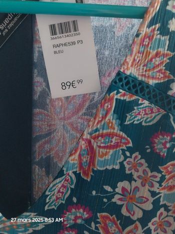 Robe courte imprimé à fleurs BLEU - RIU PARIS - TAILLE 46