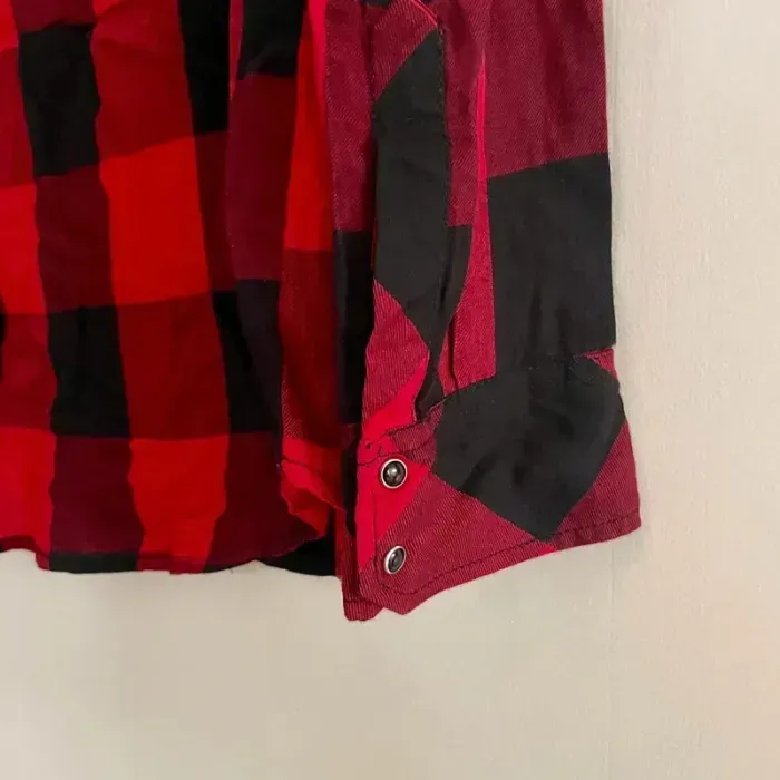 Chemise bûcheron à carreaux rouges et noirs Stradivarius L manches longues, 100% coton V V034 - photo numéro 9