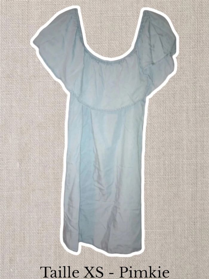 Robe épaules dénudée 👗 bleu ciel - Taille XS - Pimkie - photo numéro 5