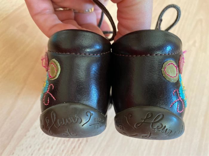 Belle paire de bottines en cuir marron Orchestra T. 18 fille TBE - photo numéro 5