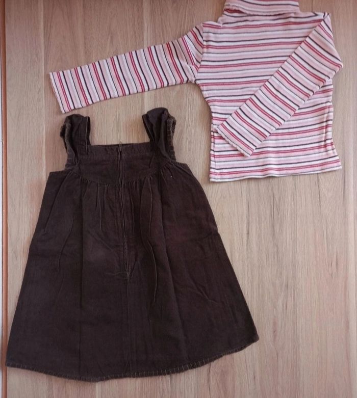 Robe velours marron sergent major 3 ans fermeture éclair invisible col roulé 4,5 ans kids graffiti - photo numéro 6