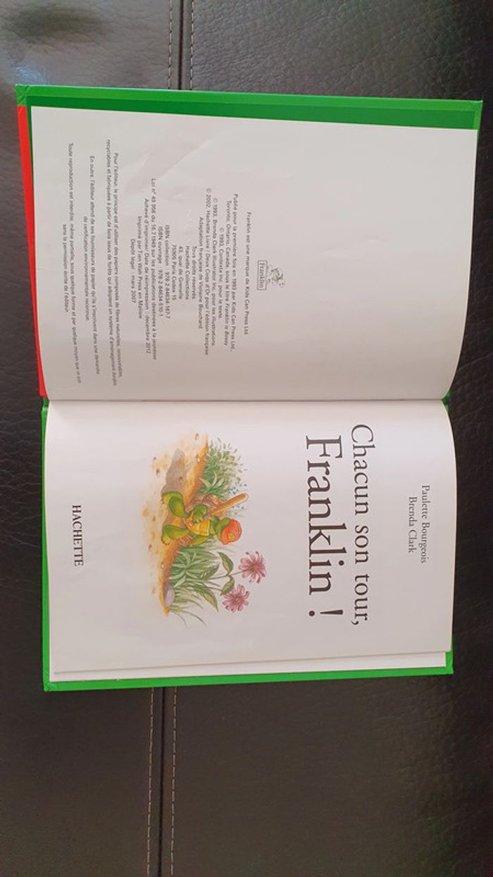 Livre " Chacun son tour Franklin " , collection la bibliothèque Hachette des Petits. - photo numéro 7