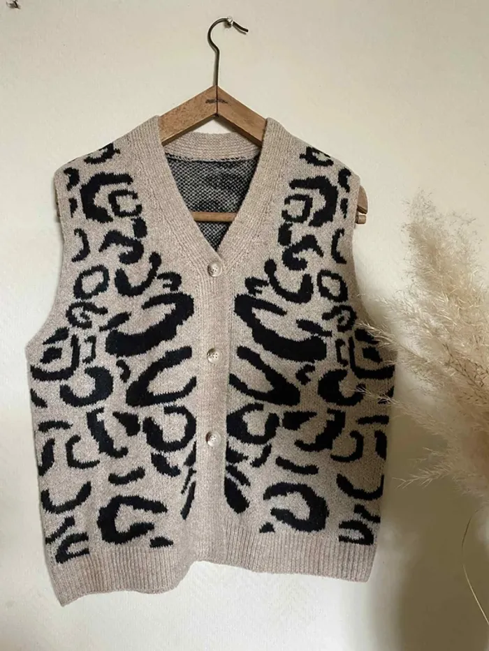 Gilet sans manches en maille douce et chaude - photo numéro 3