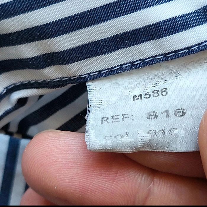 Chemise Balmain à rayures bleu marine – Taille 5/44 L – manches longues – logo brodé - photo numéro 11