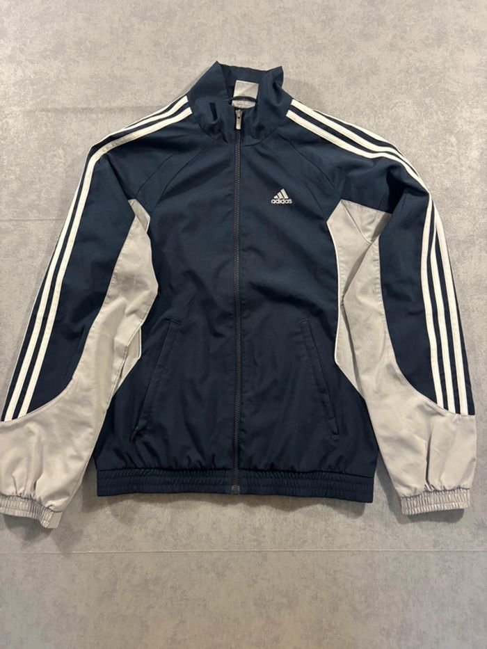 Ensemble de survêtement Adidas Vintage Brodé Bleu marine et gris Taille XS - photo numéro 2