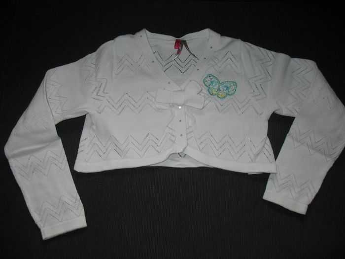 GILET COURT BLANC FILLE "ORCHESTRA" - 6 ANS - n°01