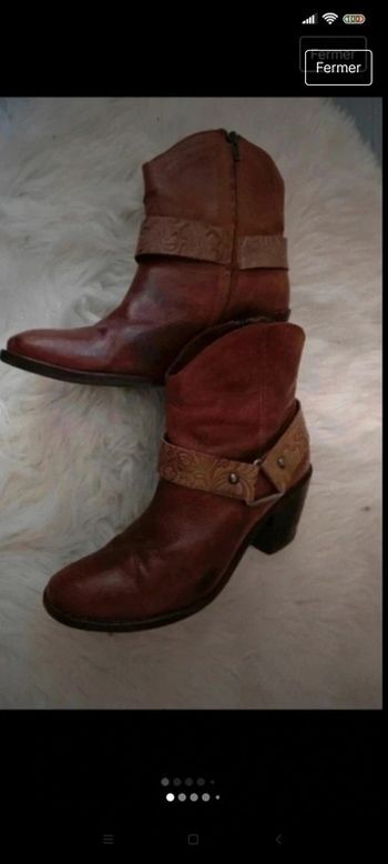 Bottines cuir t 39 marron