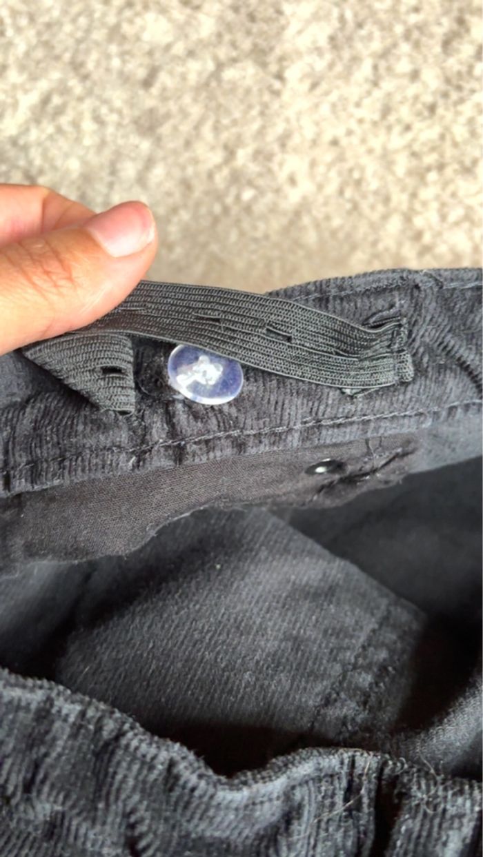 Pantalon en velours noir avec élastique taille 10ans SisMix - photo numéro 5