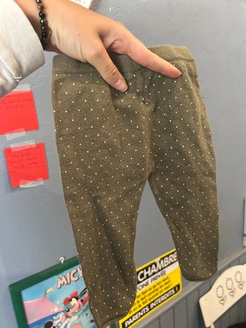 Legging vert kaki à pois blanc