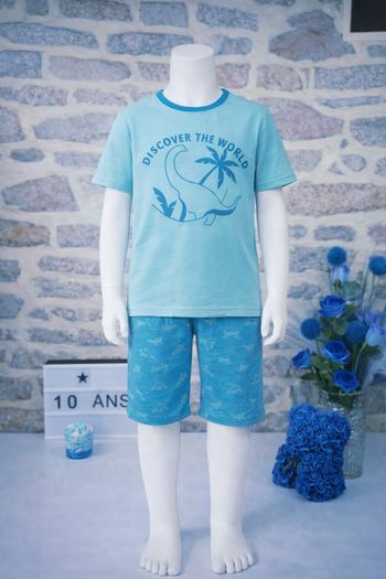 Pyjashort Discover the World bleu garçon taille 10 ans marque Okaidi 🎸 